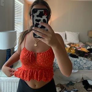 Orange crop top